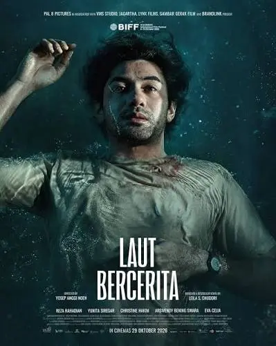 Poster film Laut Bercerita dengan Reza Rahadian sebagai Biru Laut